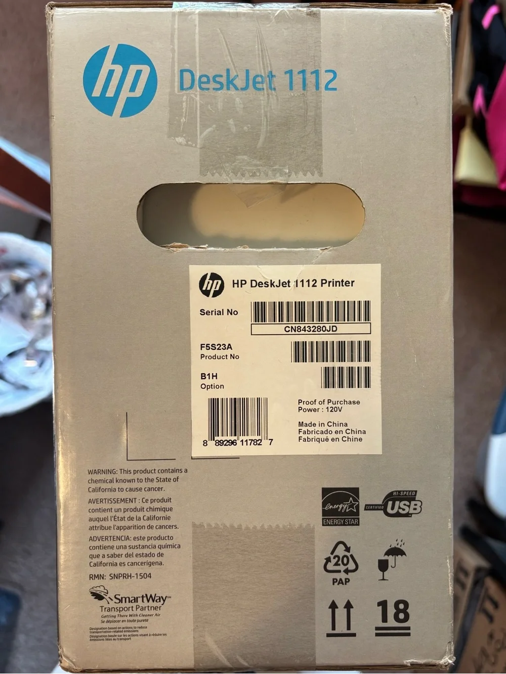 HP DeskJet 1112 Compact Printer. NIB
